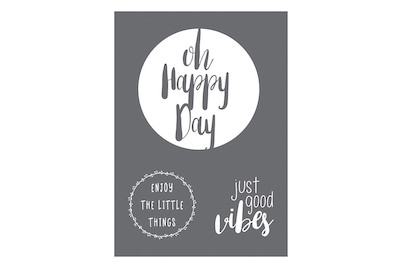 Image of Siebdruck-Schablone Happy Day A4, 1 Schablone+1 Rakel, SB-Btl bei JUMBO