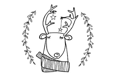 Image of Stempel Rentier Lasse, 3cm ø bei JUMBO