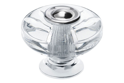 Image of Siro Möbelknopf H119 Kunststoff Glaseffekt klar/Chrom Ø 38 mm bei JUMBO
