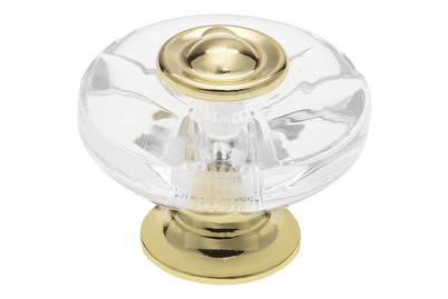 Image of Siro Möbelknopf H119 Kunststoff Glaseffekt klar/Gold Ø 38 mm bei JUMBO