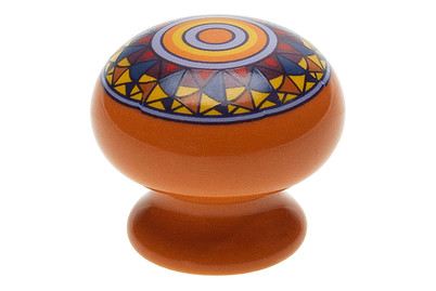 Image of Siro Möbelknopf Sp51 Keramik orange/Mandala Ø 31 mm bei JUMBO