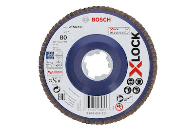 Image of Bosch X-Lock Fächerschleifscheibe X571 Best for Metal 125 mm, K80 bei JUMBO