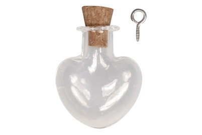 Image of Glas Anhänger: Herz, m. Korkverschl., 2,2x3cm, SB-Btl 1Stück bei JUMBO
