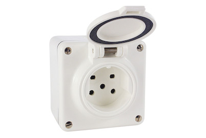 Image of AP Nass Steckdose T15 weiss bei JUMBO