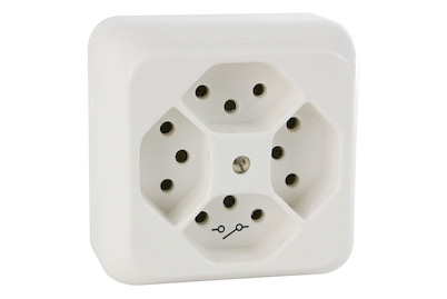 Image of AP Steckdose 4xT13 weiss 1x getrennt bei JUMBO