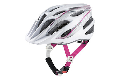 Image of Velohelm Alpina FB JR. 2.0 Flash, 50-55 cm, weiss-pink-silber bei JUMBO