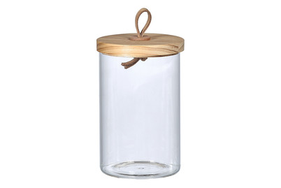 Image of Glasdose mit Holzdeckel ØxH 10.5x16.5 cm bei JUMBO
