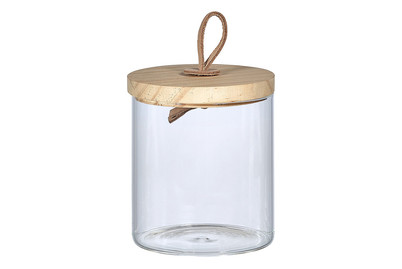 Image of Glasdose mit Holzdeckel ØxH 10.5x12.5 cm bei JUMBO