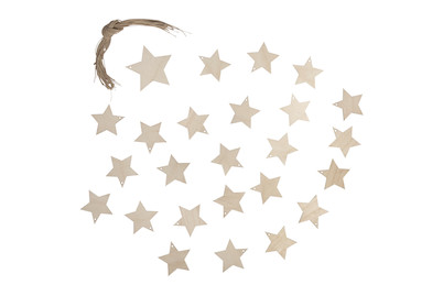 Image of Holz Hänger Sterne, FSCMixCred., 1St.6,8cm/23St.4,8cm, SB-Btl 24Stück bei JUMBO