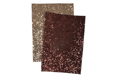 Image of Glitzerstoff, sort.gold/nougat, 148x210mm, 510g/m2, SB-Btl 2Bogen bei JUMBO