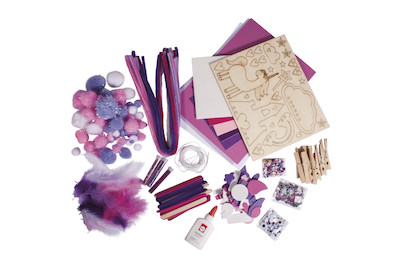 Image of Mega-Bastelbox Unicorn 1.000 Teile, weiss/pink/lila Töne, Box bei JUMBO