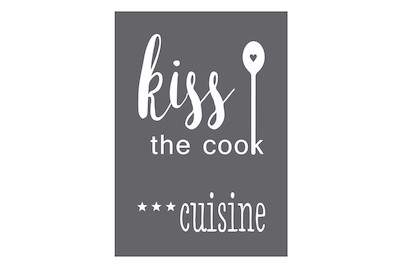 Image of Schablone Kiss the cook A5, 1 Schablone+1 Rakel, SB-Btl bei JUMBO