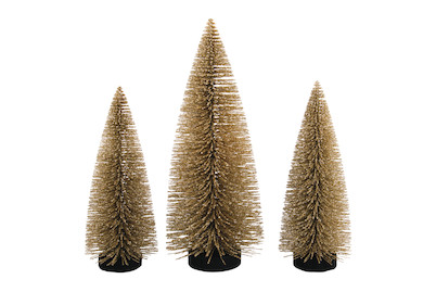 Image of Deko-Tannenbäume beglimmert, 15cm x 2 St./20cm x 1 St., Box 3Stück bei JUMBO