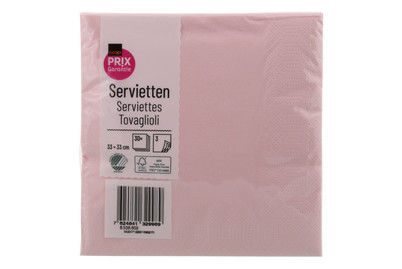 Image of Prix Garantie Servietten rosa 33cm 30 Stück bei JUMBO