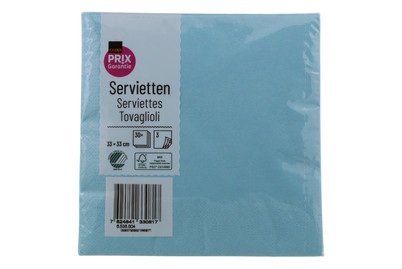 Image of Prix Garantie Servietten mintblue 33cm 30 Stück bei JUMBO