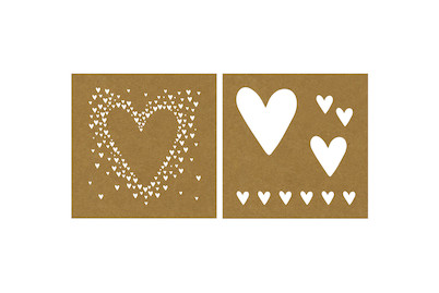 Image of Papier-Schablone Herzen, 20,3x20,3cm, 2 Designs, SB-Karte 2Stück bei JUMBO