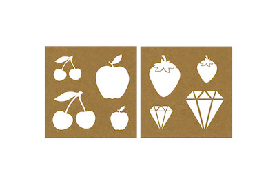 Image of Papier-Schablone Früchte/Diamant, 20,3x20,3cm, 2 Designs, SB-Karte 2Stück bei JUMBO