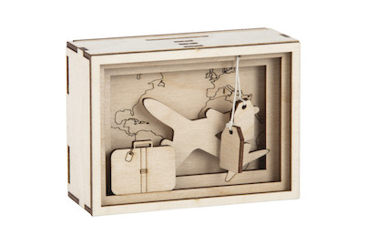 Image of Holz 3D Geschenkbox Journey ,FSCMixCred., 11,5x8,5x5cm, 12 tlg. Bausatz, Box 1Set