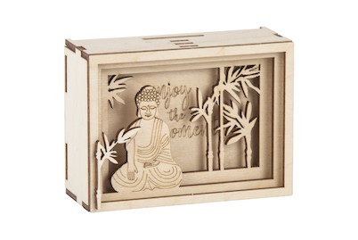 Image of Holz 3D Geschenkbox Enjoy , FSCMixCred., 11,5x8,5x5cm, 11 tlg. Bausatz, Box 1Set