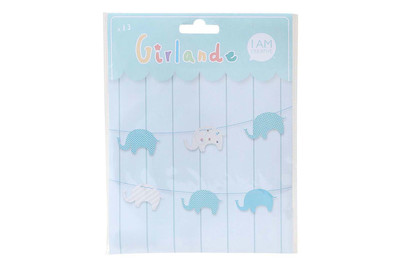 Image of Papier Girlande Elefanten. Blau bei JUMBO
