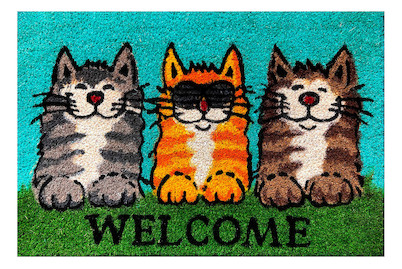 Image of Hamat Kokosmatte Welcome cats 60 x 40 cm