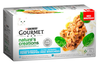 Image of Gourmet Katzenfutter Nature's Creation Fisch 4x85g bei JUMBO
