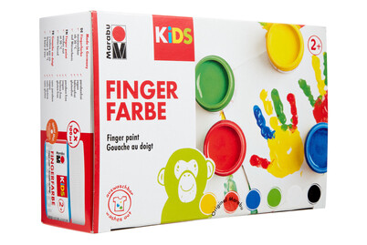 Image of Marabu KiDS Fingerfarbe, 6er-Set, 6 x 100 ml