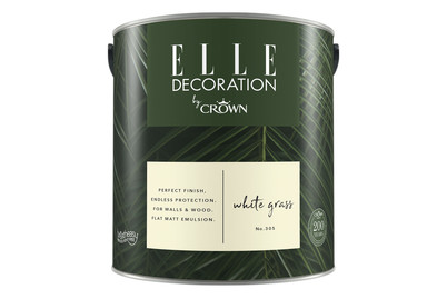 Image of Elle Decoration by Crown Premium Wandfarbe Matt White Grass No. 305 2.500L