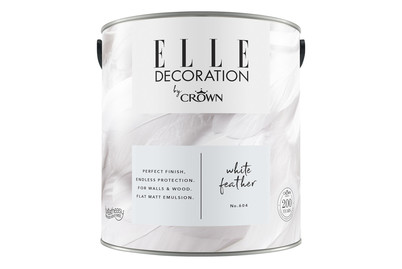 Image of Elle Decoration by Crown Premium Wandfarbe Matt White Feather No. 604 2.500L