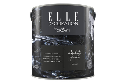 Image of Elle Decoration by Crown Premium Wandfarbe Matt Absolute Granite No. 189 2.500L