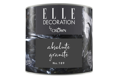 Image of Elle Decoration by Crown Premium Wandfarbe Matt Absolute Granite No. 189 0.125L