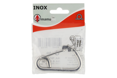 Image of Karabiner mit Bügelfeder Inox 80mm bei JUMBO