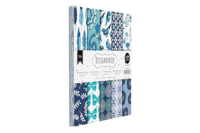 Image of Design Papier Set Blue 15.2 x 15.2 cm 50 Stk. bei JUMBO