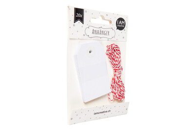 Image of Geschenkanhänger weiss eckig 20 Stk. bei JUMBO