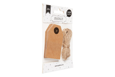 Image of Geschenkanhänger natur eckig 20 Stk. bei JUMBO