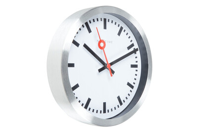 Image of NeXtime Wanduhr Station Stripe Ø 19 cm Weiss bei JUMBO