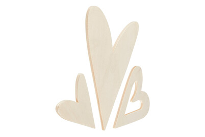 Image of Oecoplan Holz Herzen 3 Stück bei JUMBO