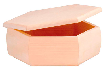 Image of Holzkassette 6-eck 18x6cm, FSC bei JUMBO