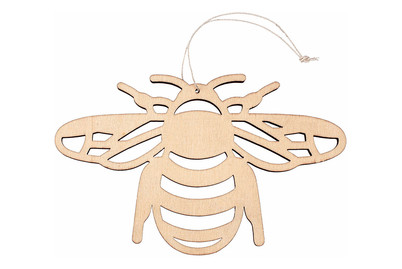 Image of Holzbiene mit Hänger natur 12x19x0,7cm bei JUMBO