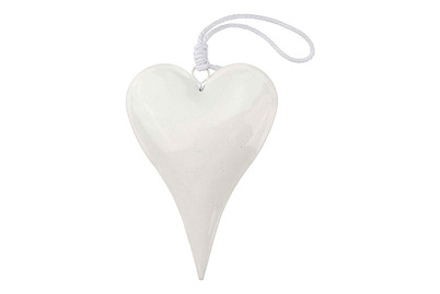 Image of Metallherz, weiss, mit Hänger 8.2 x 12.3 x 2.2 cm bei JUMBO