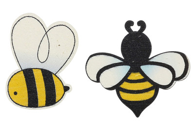 Image of Streuteile Bienen, 8St Holz sortiert, 3.7 x 4.2 x 0.1 cm bei JUMBO