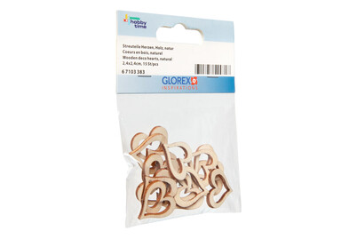 Image of Herzen Holz 15St natur 2.4 x 2.4 x 0.3 cm bei JUMBO