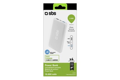 Image of Sbs Powerbank 10'000mAh 2 Usb, weiss bei JUMBO