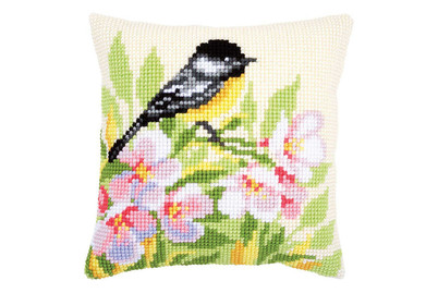 Image of Kreuzstichkissen, Meise & Blumen bei JUMBO