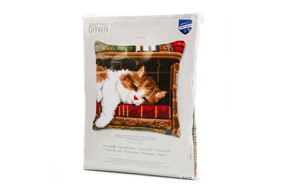 Image of Kreuzstichkissen, Schlafende Katze bei JUMBO