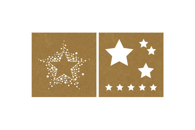 Image of Papier-Schablone Sterne, 20,3x20,3cm, 2 Designs, SB-Karte 2Stück bei JUMBO