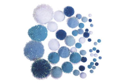 Image of Metallic-Pompons,sortiert, Farben+Grössen sortiert, SB-Btl 50Stück bei JUMBO