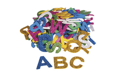 Image of Moosgummi Alphabet Glitter, 3cm, selbstklebend, SB-Btl 130Stück bei JUMBO