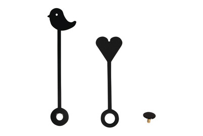 Image of Uhrzeiger Herz und Vogel, 50mm/65mm,+ Abdeckkappe, SB-Btl. 1Stück bei JUMBO