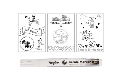 Image of Fenster Malvorlagen Hochzeit&Liebe, 3 Vorlagen + 1 Kreidemarker, SB-Box 1Set bei JUMBO